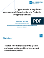 Challenges and Opportunities - Regulatory and Statistical Considerations in Pediatric Drug Development