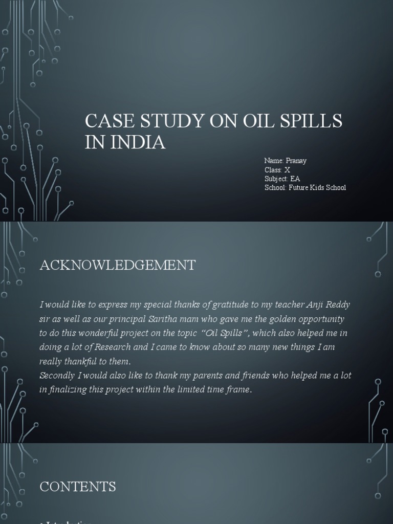 Oil Spills in India Project by Pranay PDF Oil Spill Petroleum