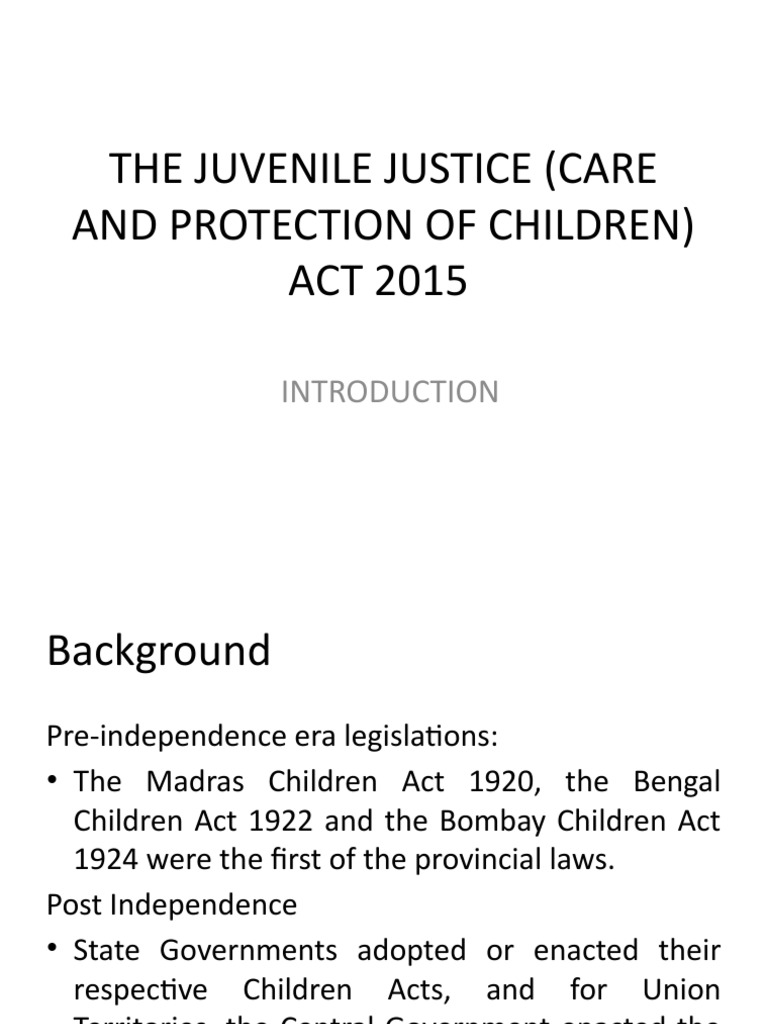 Juvenile Justice Act 2015 Overview | PDF | Juvenile Court | Juvenile ...