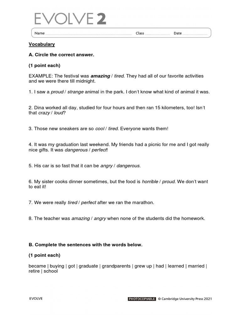 Unit 5 - Revision Worksheet Without Answers 1 | PDF