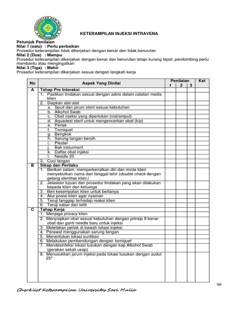 Keterampilan Injeksi IV dan IM | PDF | Sains & Matematika