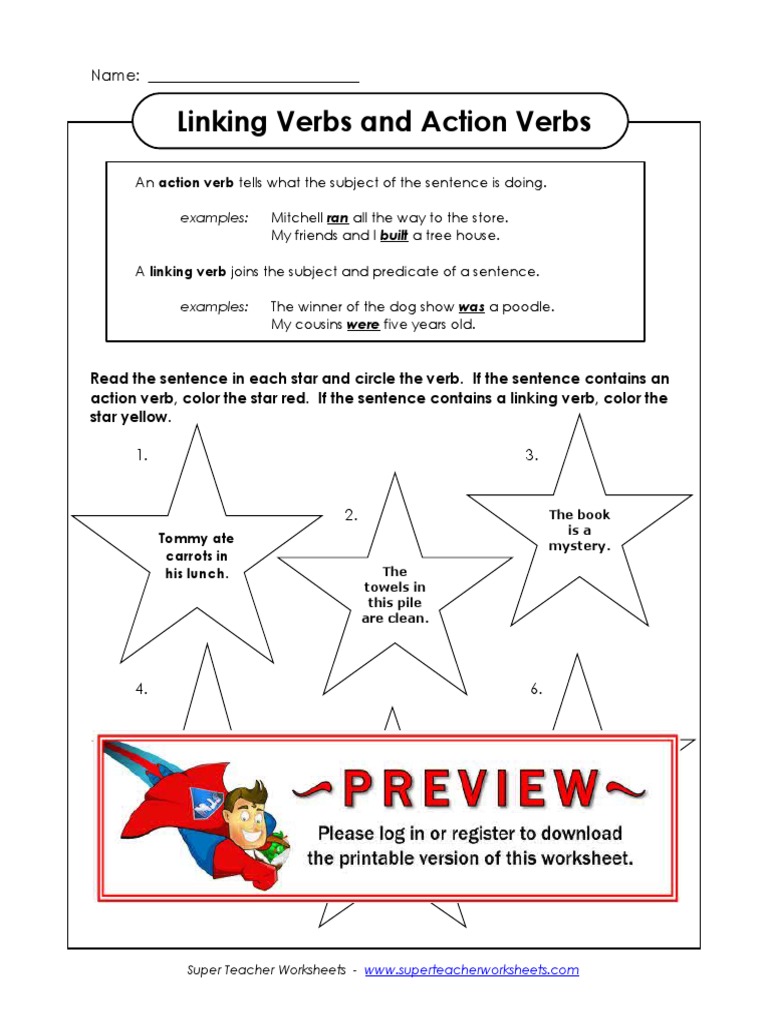Linking Vs Action Verbs 2 PDF Subject (Grammar) Verb