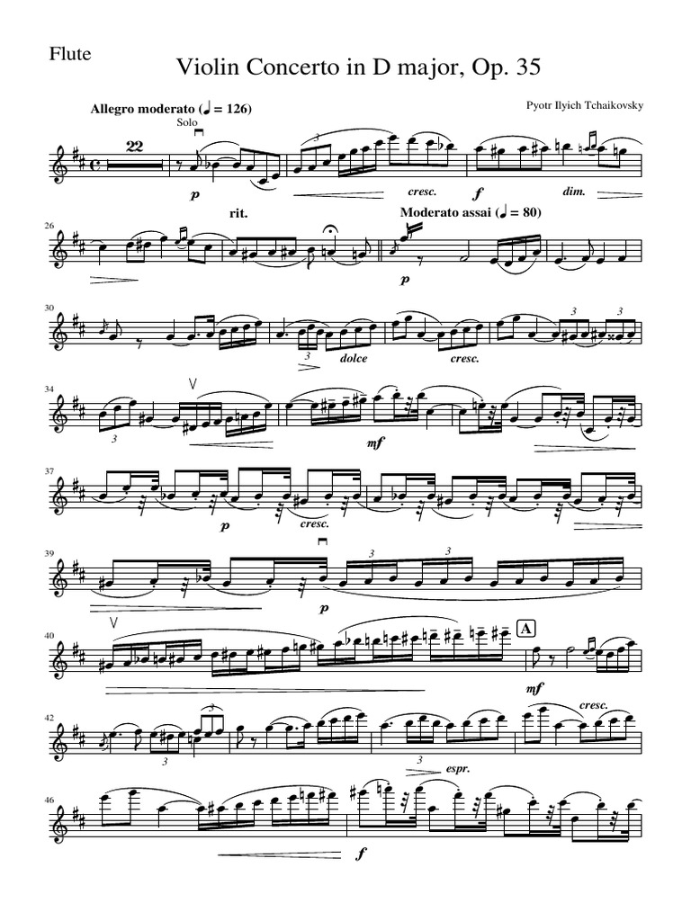 Tchaikovsky Violin Concerto Sheet | PDF | Concerto | Elements Of Music