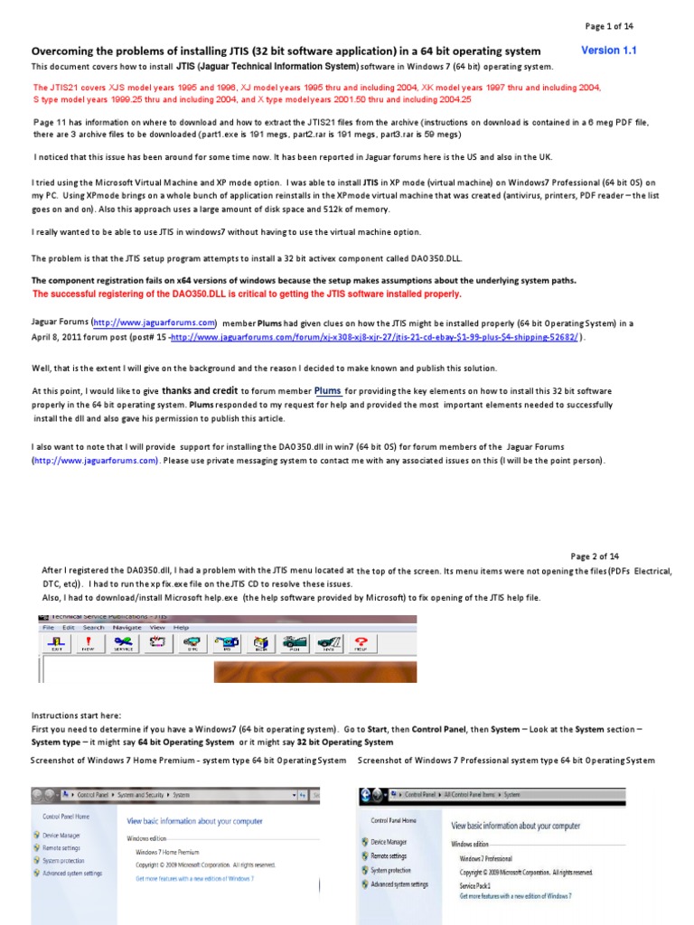 Installing DAO350.Dll In Win7 64 Bit V1.1 | PDF | Windows 7.
