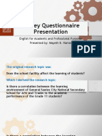 Survey Questionnaire Presentation