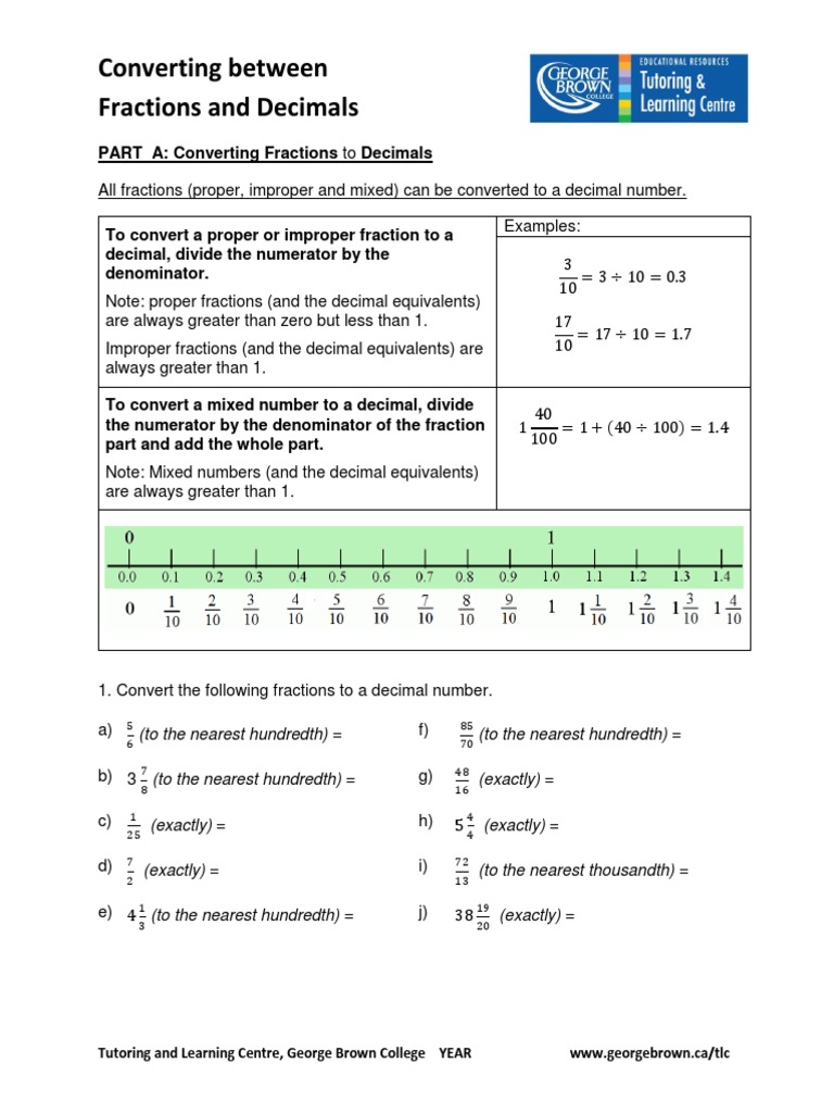 Converting Between Fractions and Decimals | PDF | Naming Conventions ...
