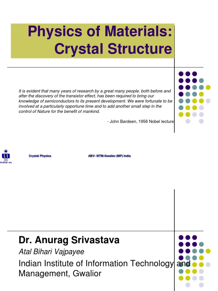Physics Materials Crystal Structure | PDF | Crystal Structure | Crystal