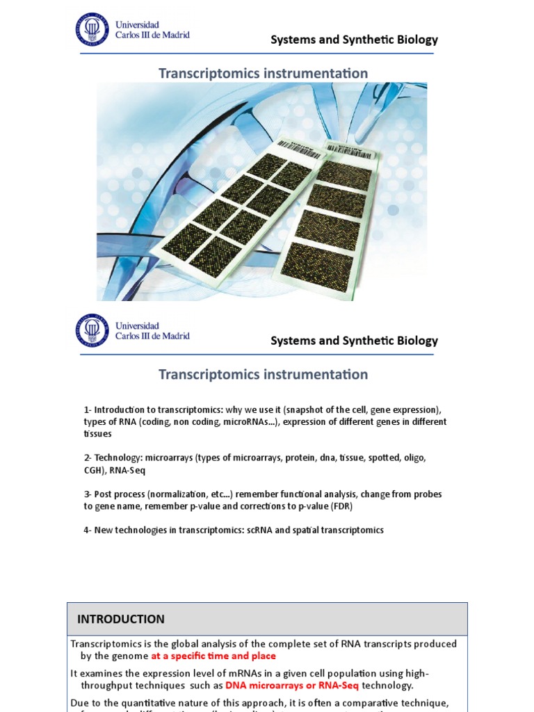 4 Transcriptomic Analysis and Instrumentation 23 | PDF