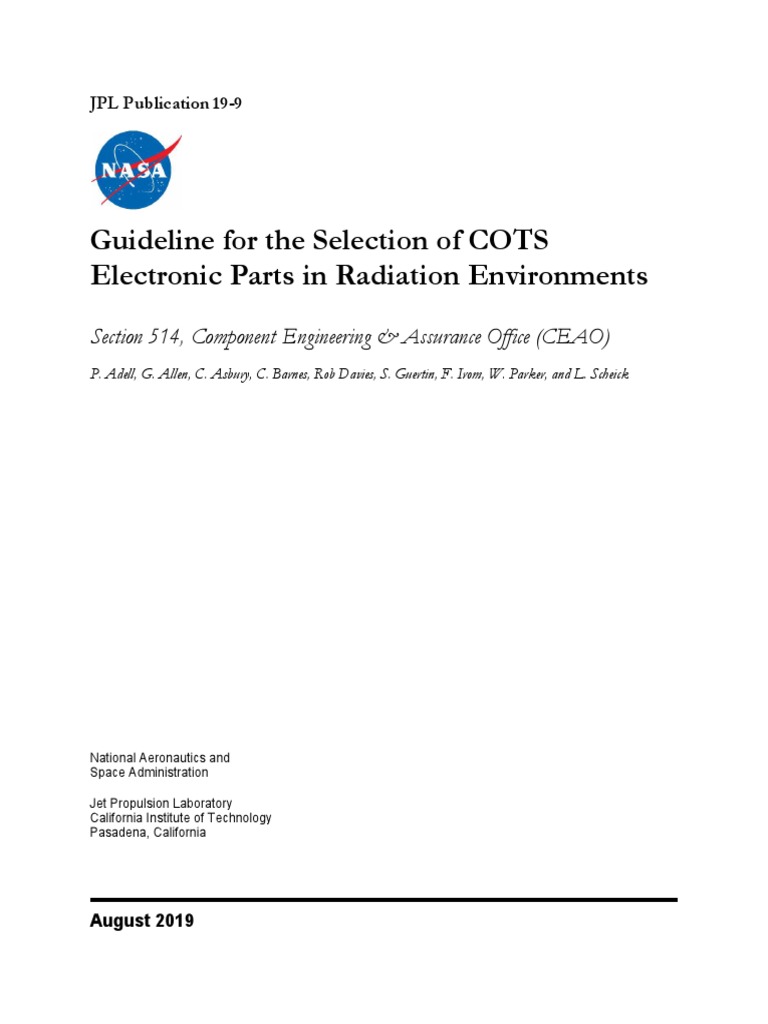 Guideline For The Selection of COTS Electronic Parts in Radiation ...