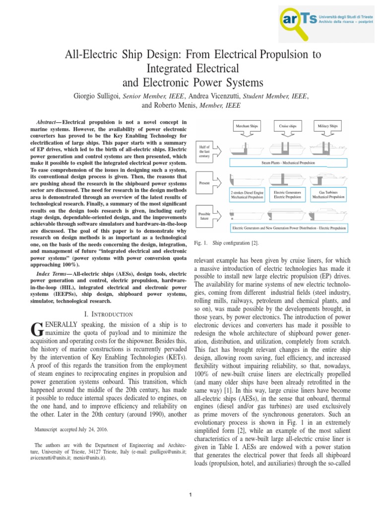 All-Electric Ship Design Overview | PDF | Marine Propulsion | Engines