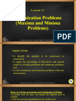 Lesson 13 Optimization Problems (Maxima and Minima Problems)