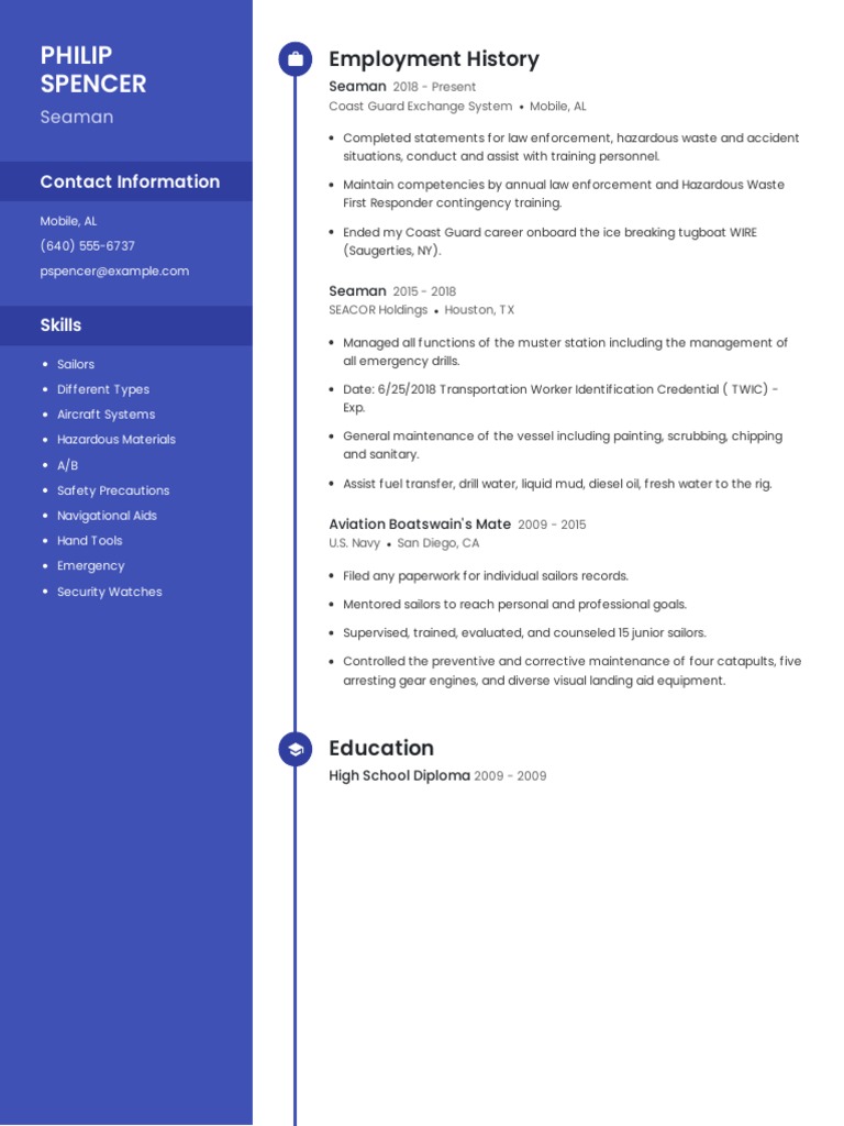 Seaman Resume 1 | PDF