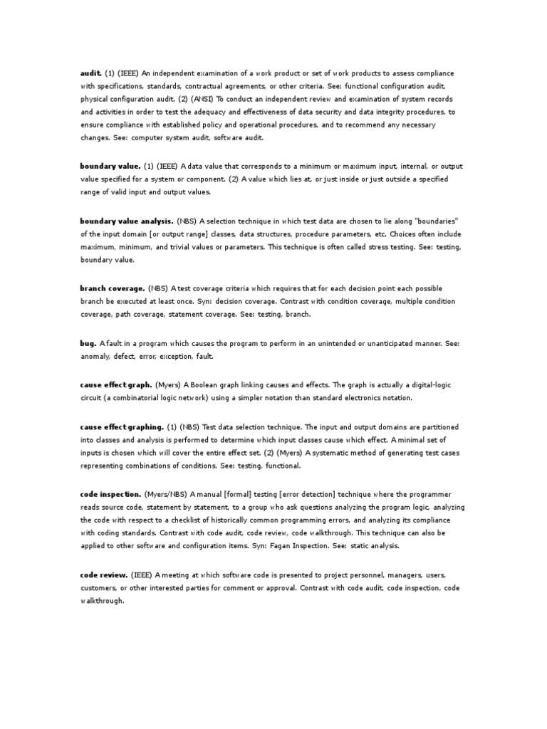 Material Science Glossary PDF Software Testing Quality Assurance