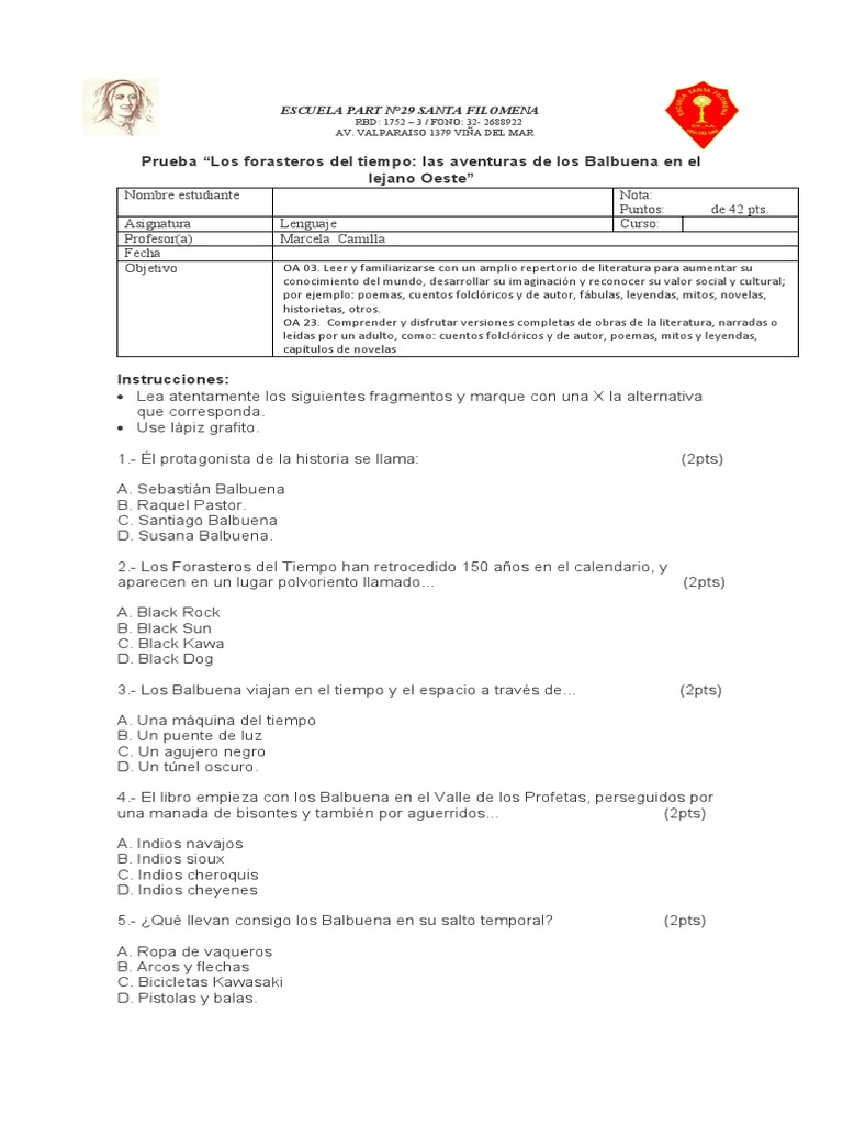Prueba Los Forasteros Del Tiempo | PDF | Estados confederados de ...