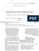 Epidemiologia Cínica Vs Epidemiología en Salud Publica