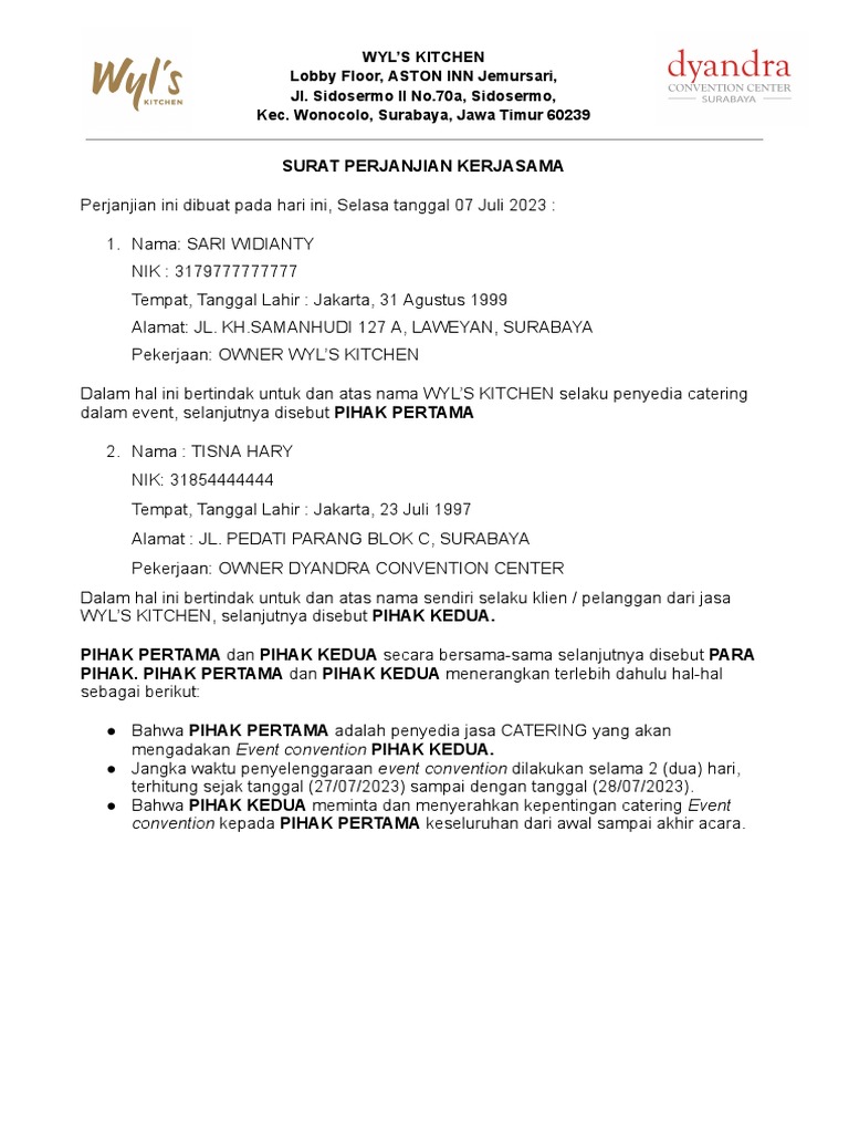 Mou Kerjasama Eo Dan Vendor - Nurul Hidayah | PDF