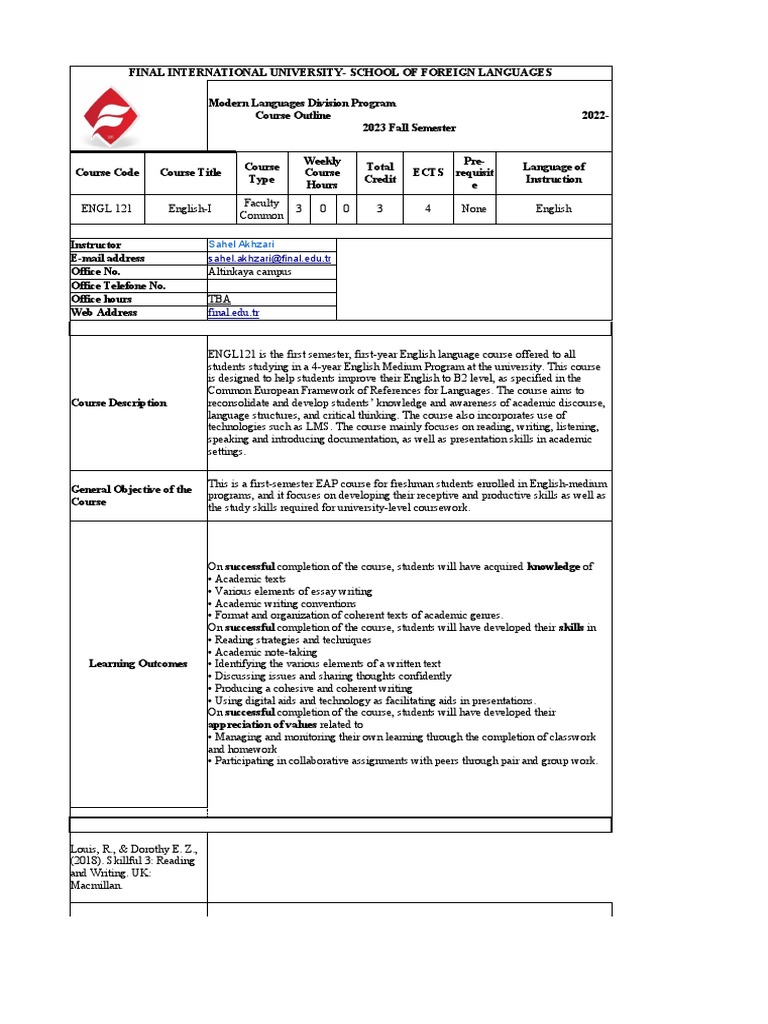 English-I Course Overview and Schedule | PDF | Vocabulary | Essays