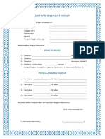 Form Daftar Riwayat Hidup (CV)