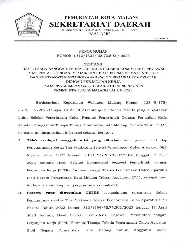 Pengumuman Akhir Pppk Kesdm 2022 Download