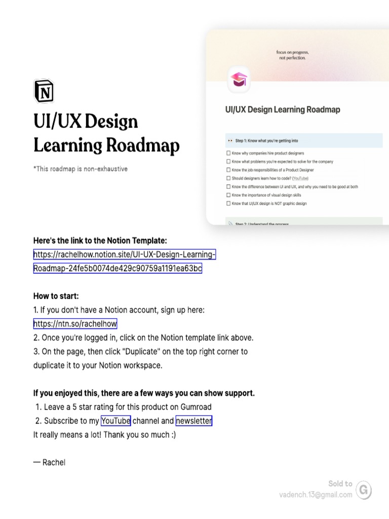 Notion UI/UX Design Learning Roadmap | PDF | Career & Growth