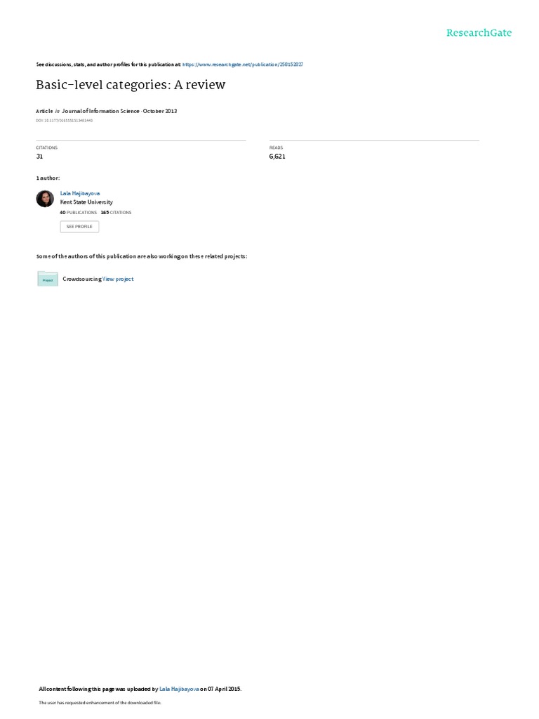 Basic Level Categories JIS2013 Preprint PDF Concept Hierarchy