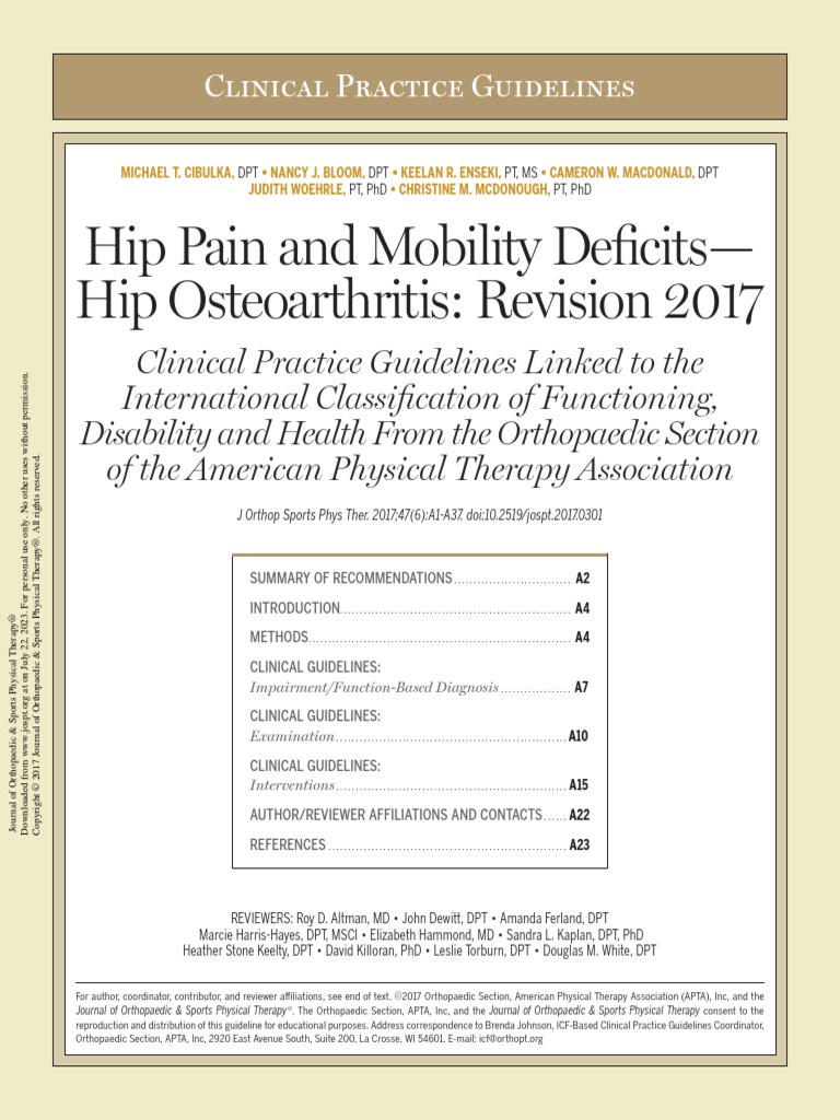 Jospt 2017 0301 PDF Osteoarthritis Physical Therapy