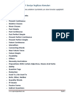 b1 Seviye Ingilizce Konuları PDF