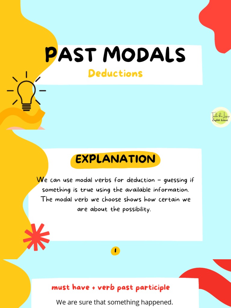 PAST MODALS Explanations | PDF | Social Science | Mystery, Thriller ...