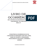 Livro de Ocorrencia Ubs