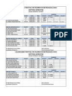 Calendario Virtual de Retrasadas Segundo Semestre 2020