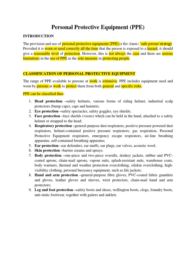 Class No. 7 PDF Personal Protective Equipment Sports Equipment