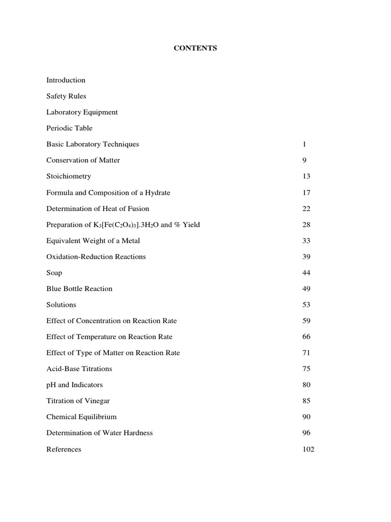 General Chemistry Laboratory Experiments PDF