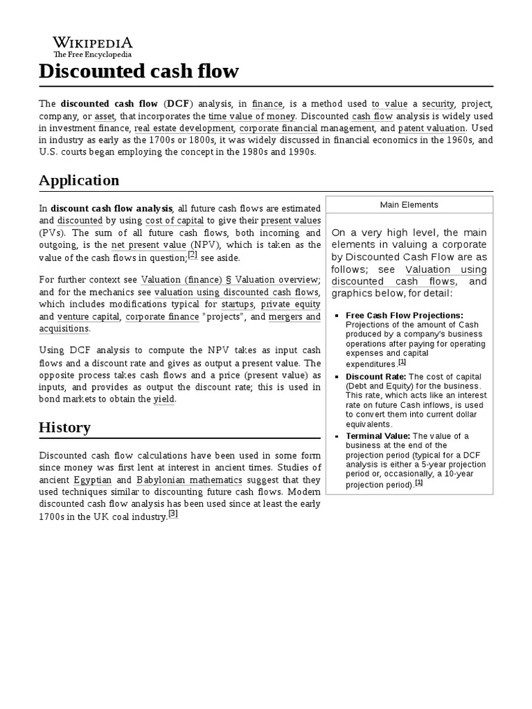 Discounted Cash Flow | PDF