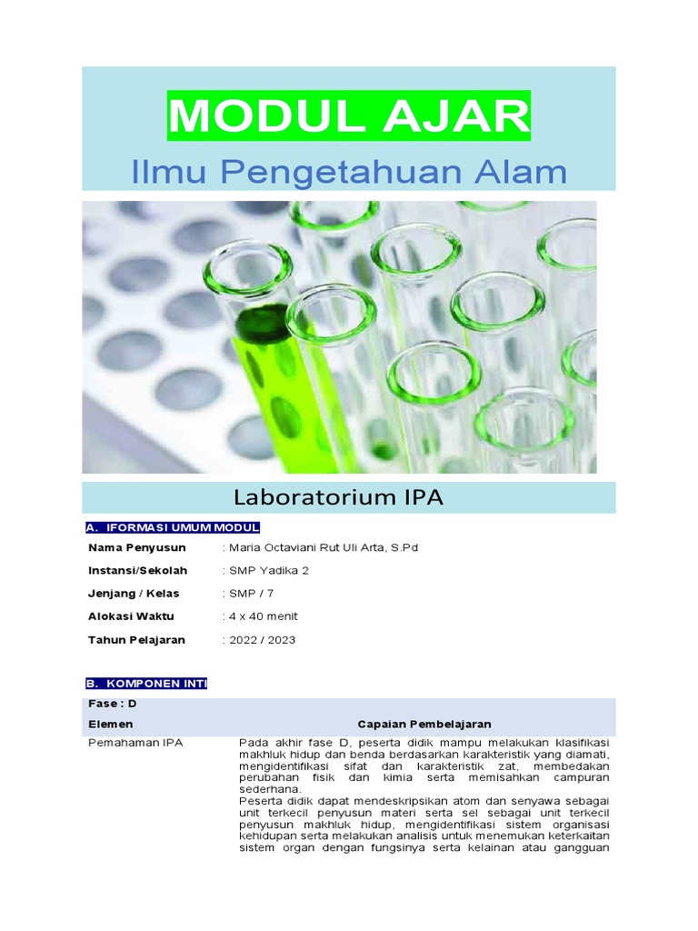 MA Bab 1 Hakikat Ilmu Sains Dan Metode Ilmiah - B. Laboratorium IPA | PDF