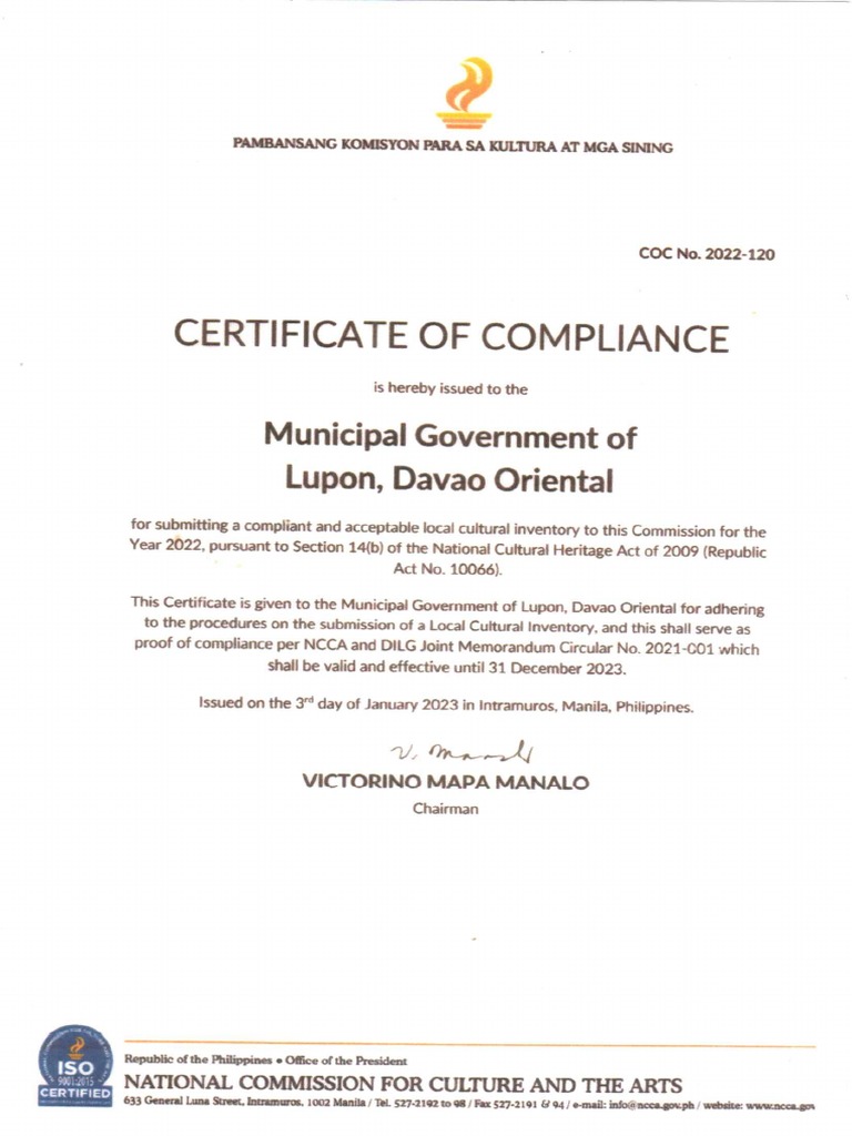 CERTIFICATE OF COMPLIANCE visual data 8