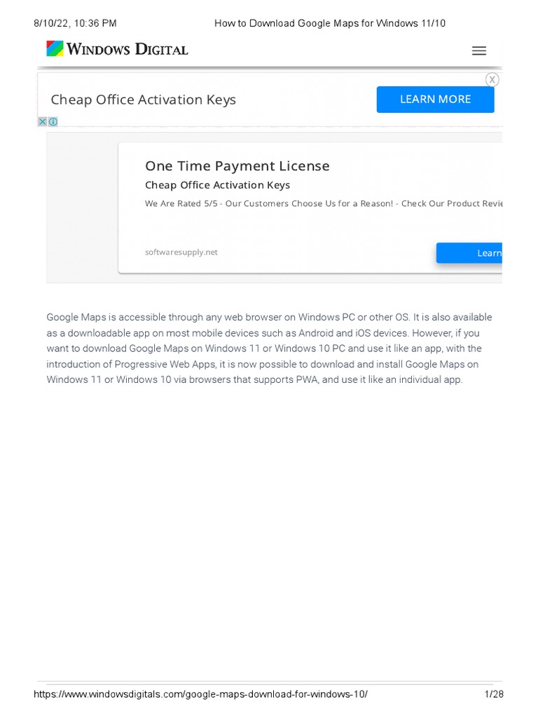 How To Download Google Maps For Windows 11 - 10 | PDF | Microsoft