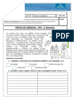 Prova - Ciências - 2º Bimestre - PR1