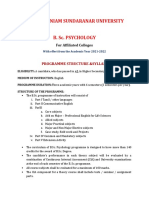 Manonmaniam Sundaranar University B. Sc. Psychology: Programme Structure &syllabi