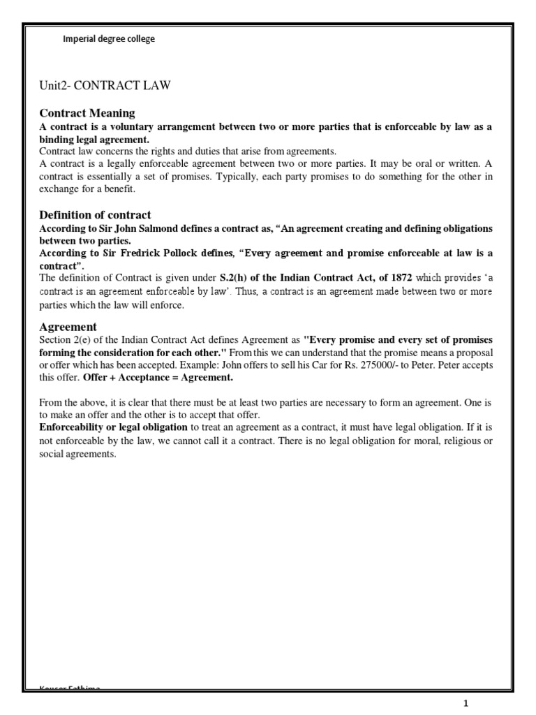Understanding Contract Law Essentials | PDF | Guarantee | Breach Of ...