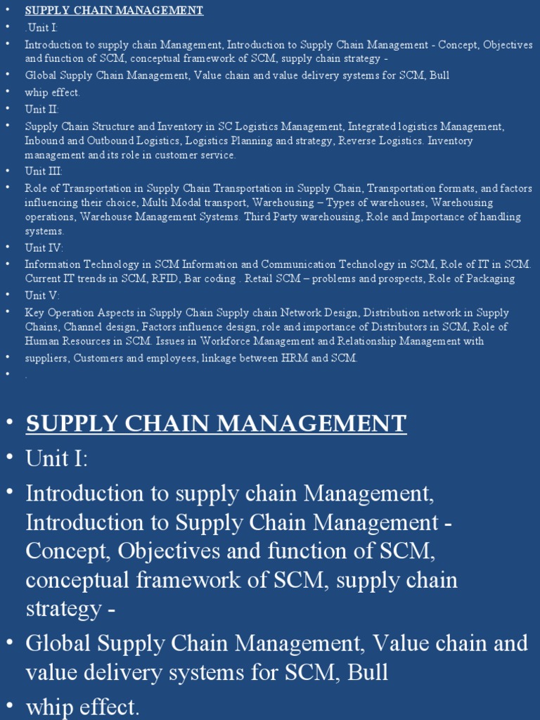 Supply Chain Management Overview Guide | PDF | Supply Chain Management ...