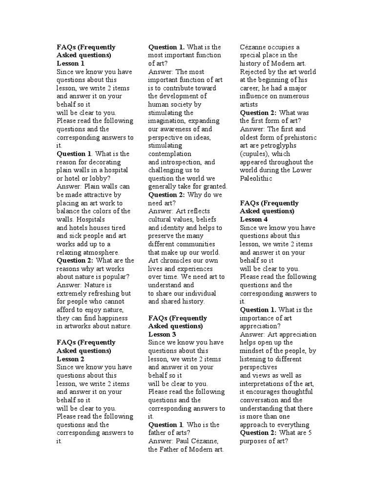 Faq's Reviewer P1 Long Quiz PDF Paintings Acrylic Paint