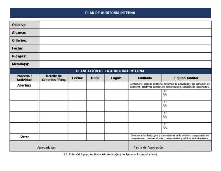 Plan Anual de Auditoría Interna | PDF