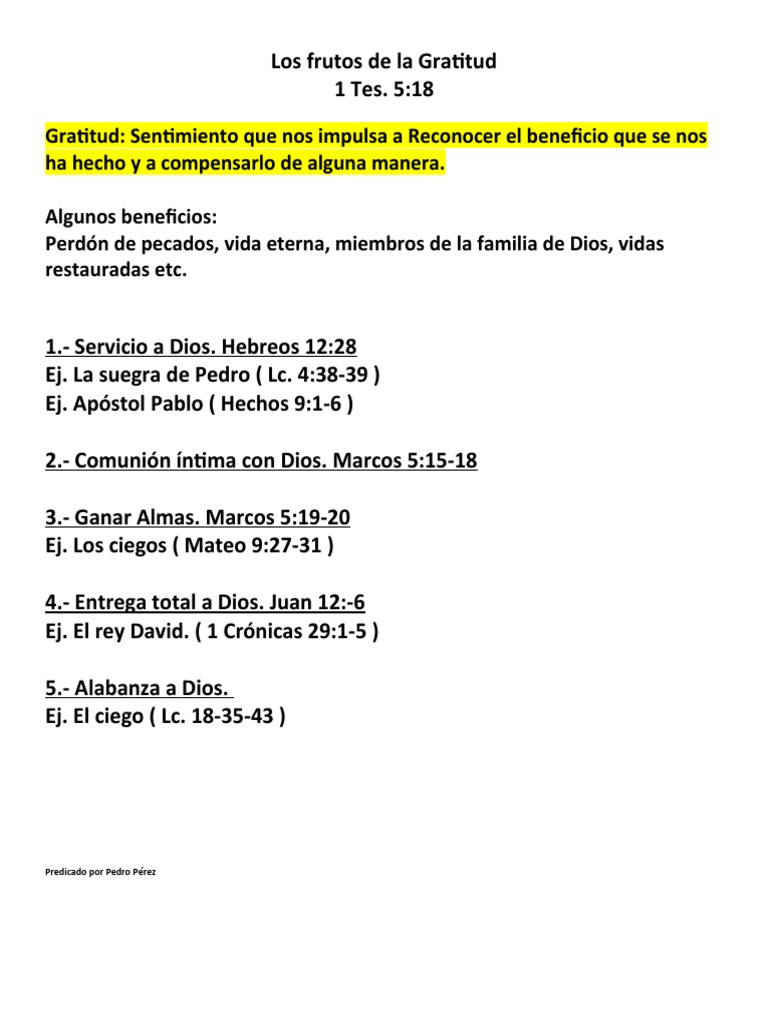 Frutos de la Gratitud en la Fe | PDF | Religión y espiritualidad