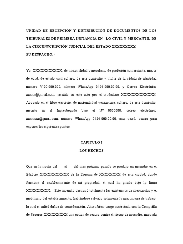 Demanda Contra Una Compañía de Seguros I | PDF | Póliza de seguros