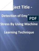 Detection of Employee Stress Using Machine Learning