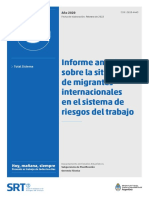 Situacion de Los Migrantes Internacional en El Sistema de Riesgos Del Trabajo - 2020