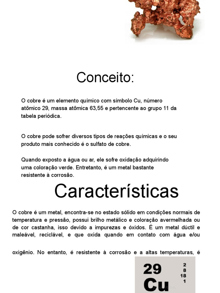Sobre o Cobre | PDF | Cobre | Metais