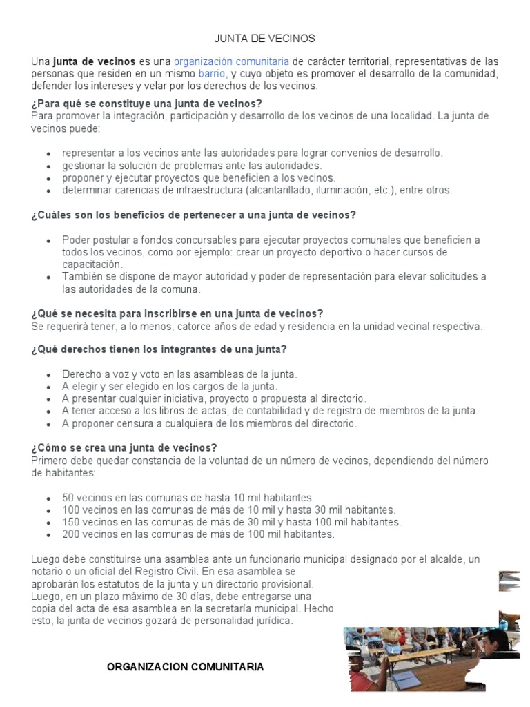 Junta de Vecinos | PDF