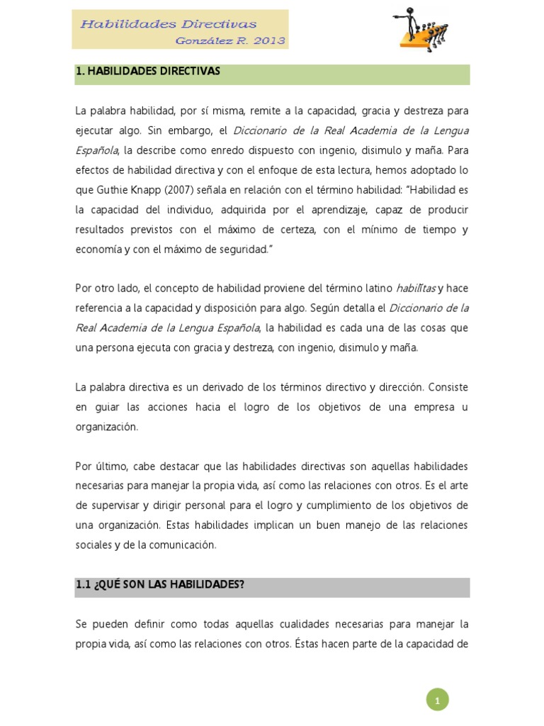 Definición y Clasificación de Habilidades Directivas | PDF | Liderazgo ...