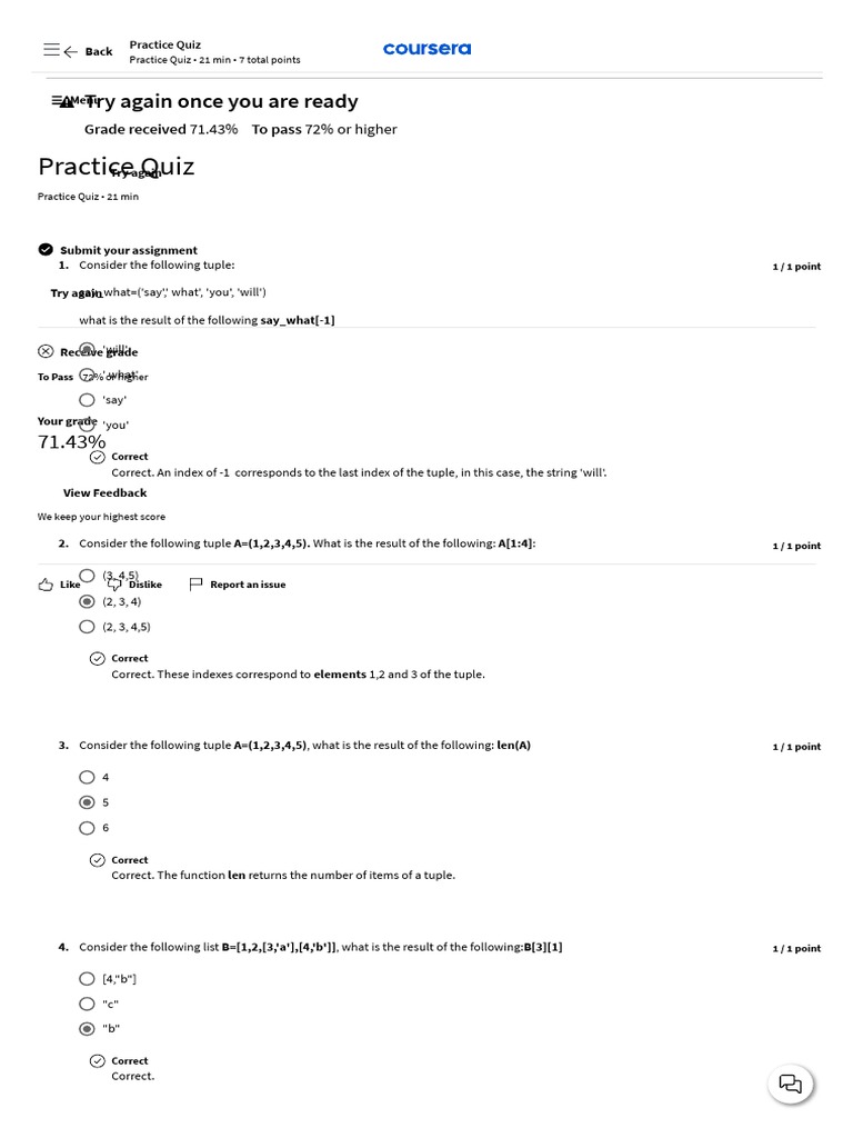 Practice Quiz _ Coursera PDF